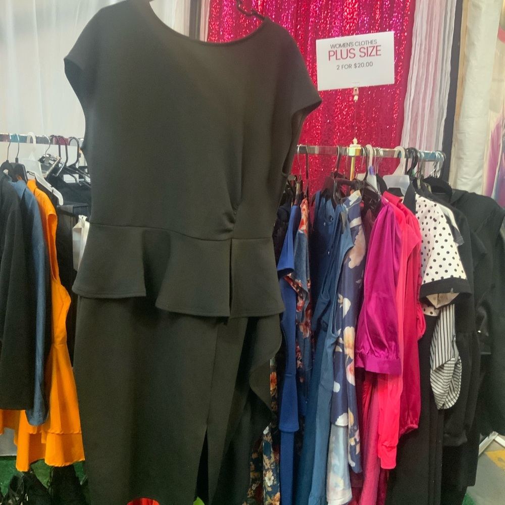 Classic Black Peplum Sheath Dress